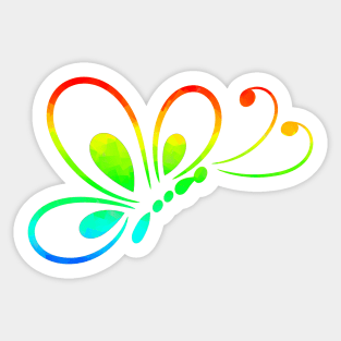 Rainbow Color Butterfly Sticker